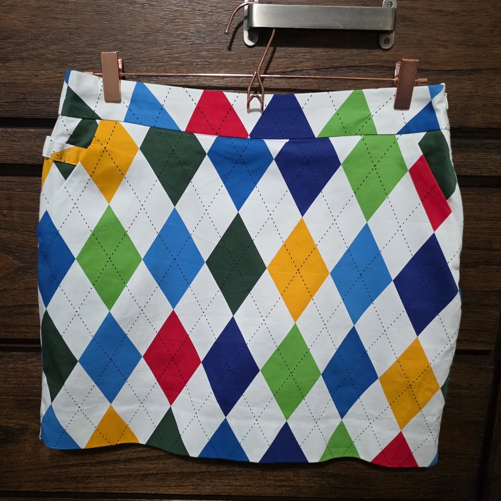 Royal & Awesome Argyle Golf Skort